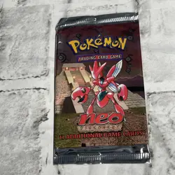 Rare Vintage Pokemon Card TCG Neo Discovery Booster Pack Open/EMPTY Scizor Vtg - Image 1
