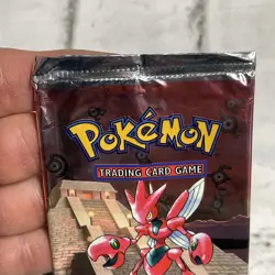 Rare Vintage Pokemon Card TCG Neo Discovery Booster Pack Open/EMPTY Scizor Vtg - Image 3