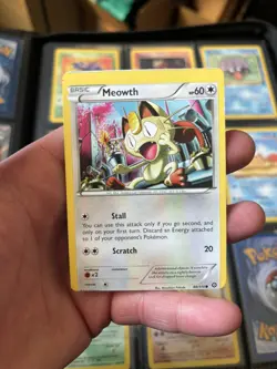 Meowth 88/114 Common Steam Siege Pokemon Misprint Miscut Error - Image 1