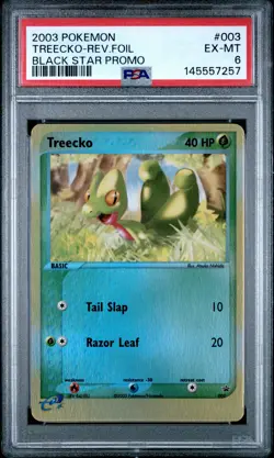 2003 POKEMON BLACK STAR PROMO #003 TREECKO-REVERSE FOIL PSA 6 - Image 1