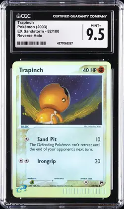 2003 POKEMON EX SANDSTORM REVERSE HOLO #82 TRAPINCH CGC 9.5 - Image 1