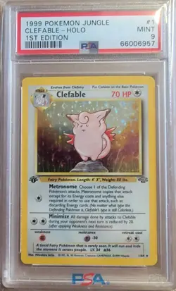 1999 Pokemon Jungle 1st Edition #1 Clefable - Holo PSA 9 - Image 1