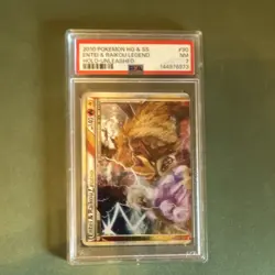 Pokemon 2010 Entei & Raikou Legend 90 Unleashed Holo PSA 7 NEAR MINT - Image 2