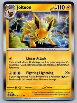 Jolteon 029/131 Holo Rare Prismatic Evolutions Pokemon Holo Near Mint - Image 1