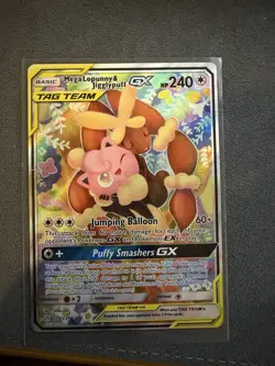 Pokemon Mega Lopunny & Jigglypuff GX (Alt Full Art) 226/236 SM Cosmic Eclipse - Image 1