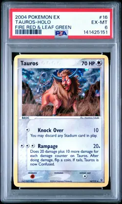 PSA 6 Pokemon TCG Tauros 16/112 FireRed LeafGreen Holo - Image 1