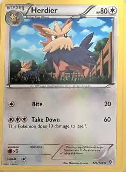 Herdier 121/149 Uncommon Boundaries Crossed Pokemon Lightly Played - Image 1