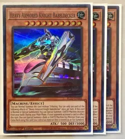 Yugioh! 3x Heavy Armored Knight Babeldecker BLZD-EN006 Super Rare 1st Ed NM - Image 1