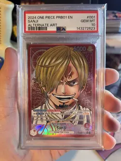 Sanji PRB01-001 Leader English Alt Art One Piece Card Game PSA 10 - Image 1
