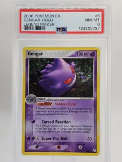 Pokemon TCG Gengar Legend Maker Holo Rare Card 5/92 - PSA 8 - FRESH GRADE! - Image 1