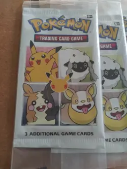 Pokemon 25th Anniversary General Mills Cereal 7 sealed packs 3 Card Pack Lot - Image 2