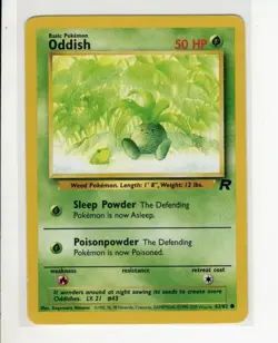 TEAM ROCKET SET ODDISH POKEMON CARD 63/82 LP - Image 1