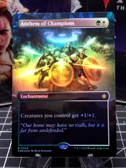FOIL Anthem of Champions FDN Foundations MTG 344 FOIL RARE BORDERLESS M/NM - Image 1