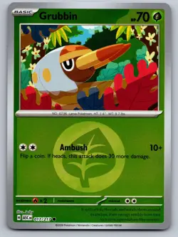 GRUBBIN (ENERGY SYMBOL PATTERN) 017/217 C ASCENDED HEROES POKEMON NM/M - Image 1