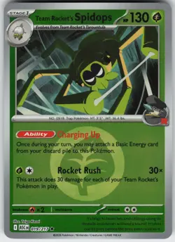 TEAM ROCKET'S SPIDOPS (ENERGY SYMBOL PATTERN) 019/217 - ASCENDED HEROES - NM - Image 1