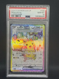 Pokemon Pikachu ex 122/106 Sv8: Super Electric Breaker Holo Japanese PSA 10 SR - Image 2