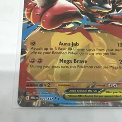 Mega Lucario EX Pokemon TCG 077/132 Mega Evolution Double Rare NM/MT - Image 3