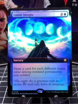FOIL - Lunar Insight - Foil - Extended Art R MTG Foundations M/NM - Image 1