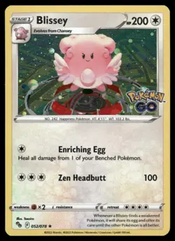 Pokemon Cards Blissey 052/078 COSMOS HOLO Pokemon GO Holo Rare NM - Image 1