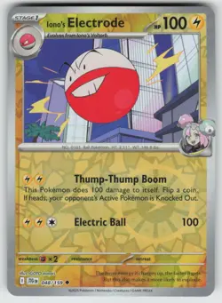 Iono's Electrode 048/159 Uncommon Journey Together Pokemon Reverse Holo NM - Image 1