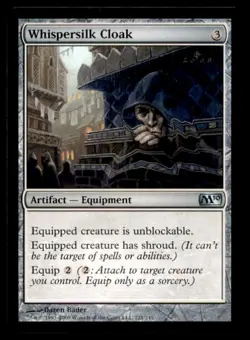MTG Whispersilk Cloak LP Light Play Magic 2010 [3966] - Image 1