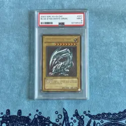 Konami 2002 Yu-Gi-Oh! Blue-Eyes White Dragon SDK-001 Unlimited PSA 9 Ultra Rare - Image 1