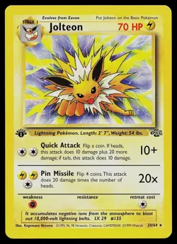Pokemon Card - Jolteon Jungle 20/64 1st Edition Rare - Image 1