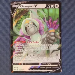 Oranguru V 133/189 - Astral Radiance - Rare Holo V Pokemon Card - NM - Image 1
