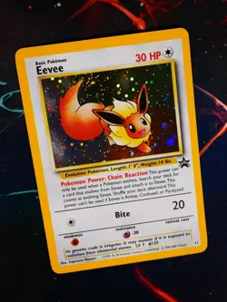 LP/MP Pokemon EEVEE Card BLACK STAR PROMO Set#11 HOLO-SWIRL Foil League WOTC#2 - Image 1
