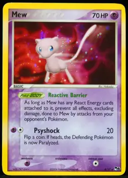 Mew Holo #4/17 POP Series 4 NM- Scratches on Back, Swirl Pokemon Card - Image 1
