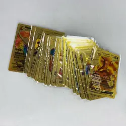 Lot of 21 Gold Foil Charizard Pokemon Cards TCG GX Vmax EX V Fan Art Sleeved - Image 2