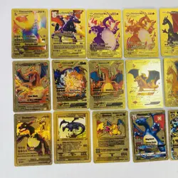 Lot of 21 Gold Foil Charizard Pokemon Cards TCG GX Vmax EX V Fan Art Sleeved - Image 3