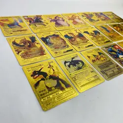 Lot of 21 Gold Foil Charizard Pokemon Cards TCG GX Vmax EX V Fan Art Sleeved - Image 5