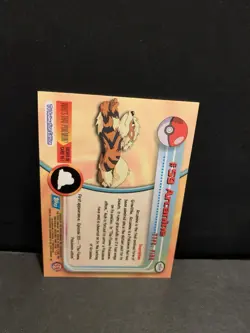 Pokemon Topps TV Animation Arcanine Card #59 - Image 2