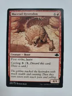 MTG Magic The Gathering Card Macetail Hystrodon Creature Beast Red Dominaria Rem - Image 1