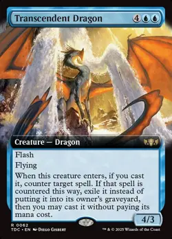 Transcendent Dragon Extended Art Regular - Tarkir: Dragonstorm Commander MTG-NM - Image 1