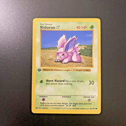 Nidoran M 55/102 1st Edition Shadowless Base Set Regular NM - Pokemon Card - Image 1