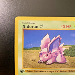 Nidoran M 55/102 1st Edition Shadowless Base Set Regular NM - Pokemon Card - Image 2