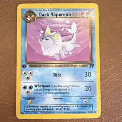 Pokemon Dark Vaporeon Team Rocket Rare 1st Edition 45/82 Stage 1 60 HP Wizards … - Image 1