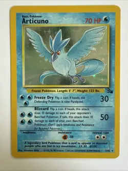 Articuno Fossil Set Unlimited 2/62 HOLO Rare Pokemon 1999 - Image 1