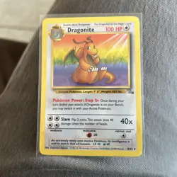 Dragonite #19 Fossil Non-Holo Rare Pokemon Card Vintage WOTC - Image 1