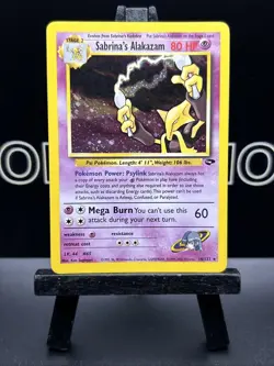 POKEMON SABRINA'S ALAKAZAM HOLO RARE 16/132 GYM HEROES LP - Image 2