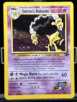 POKEMON SABRINA'S ALAKAZAM HOLO RARE 16/132 GYM HEROES LP - Image 3