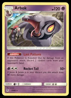 Pokemon Cards Arbok 27/68 Hidden Fates Rare NM - Image 1