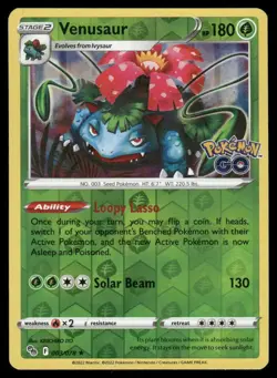 Pokemon Cards Venusaur 003/078 Reverse Holo Pokemon GO LP - Image 1