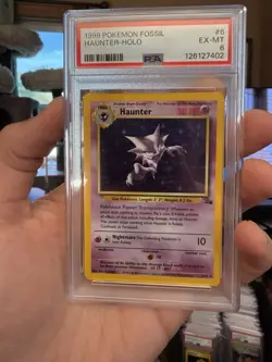 PSA 6 Haunter Holo 6/62 Fossil Set 1999 Pokemon Card EX-MT VINTAGE WOTC - Image 1