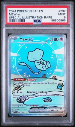 2024 Pokemon Paf EN-Paldean Fates Mew EX Special Illustration Rare PSA 9 #232 - Image 1