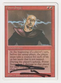 Signed Power Surge MP Revised Edition Artist Douglas Shuler 1994 WOTC MTG Magic! - Image 1