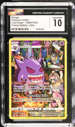 Gengar TG06/TG30 Trainer Gallery Holo Lost Origin Pokemon CGC 10 Gem Mint - Image 1