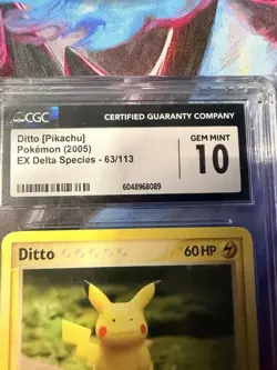 2005 POKEMON EX DELTA SPECIES PIKACHU #39/113 DITTO CGC 10 GEM MINT - Image 2